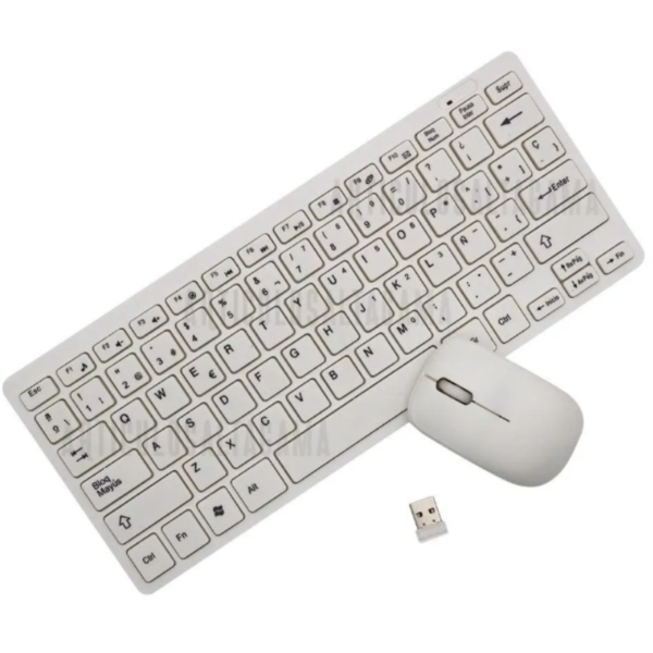 Kit Mini Teclado + Mouse Óptico Inalámbrico Para Pc Mac