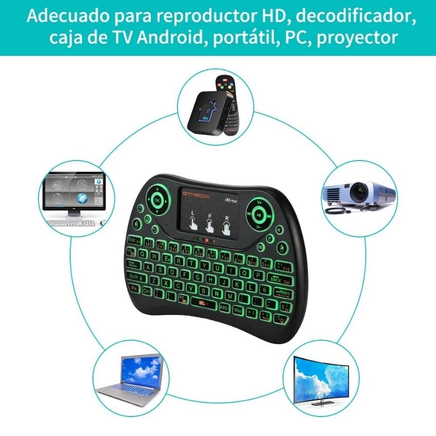 Mini Teclado Inalámbrico Touchpad Qwerty Smart Tv Box Laptop - vvcorp